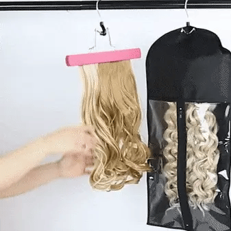 Bolsa para extensiones de cabello con soporte para peluca