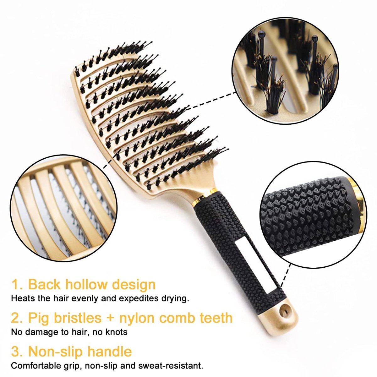 Hallow Hair Detangling Brush - Beauty Bello