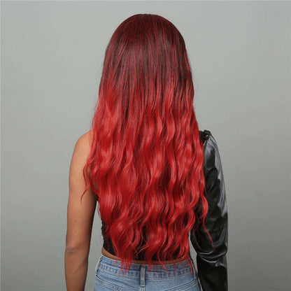Long Wavy Ombre Red Synthetic Wigs 30" - BEAUTY BELLO®