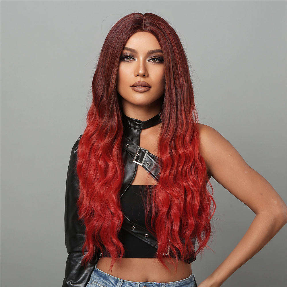 Long Wavy Ombre Red Synthetic Wigs 30" - BEAUTY BELLO®