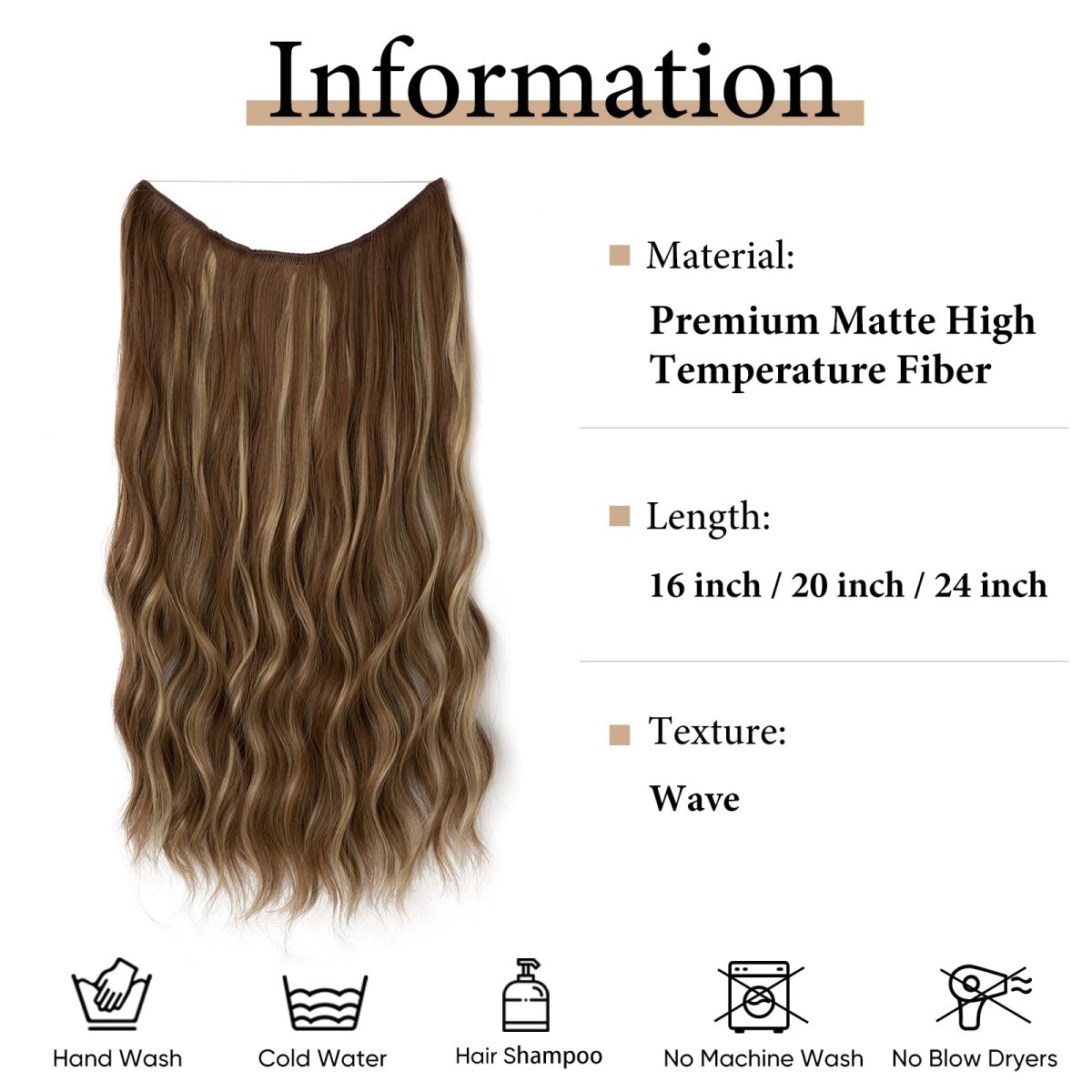 Secret Hair Halo 2.0 Hair Extensions Dark Brown/Caramel Blonde - BEAUTY BELLO®